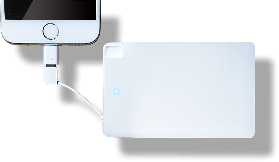 iPhone6にモバイルバッテリーを接続しているイメージ