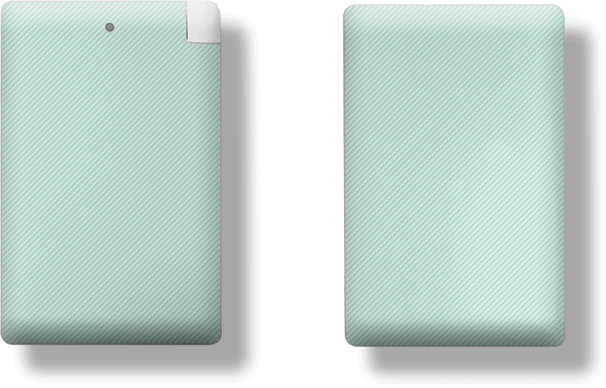 オリジナルモバイルバッテリー 印刷可能な領域(表面・裏面)